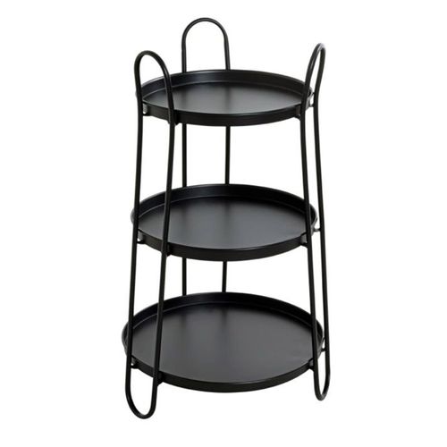 Table D'appoint 3 Niveaux Déco "regina" 72cm Noir