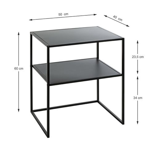 Table D'appoint En Métal "cromano" 60cm Noir