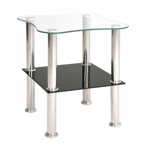 Table D'appoint En Verre "henia" 47cm Noir