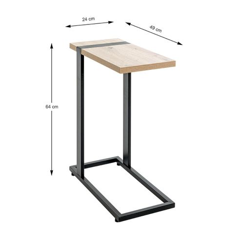 Table D'appoint "miranda" 64cm Chêne et Noir