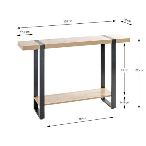 Console Design "miranda" 120cm Chêne et Noir