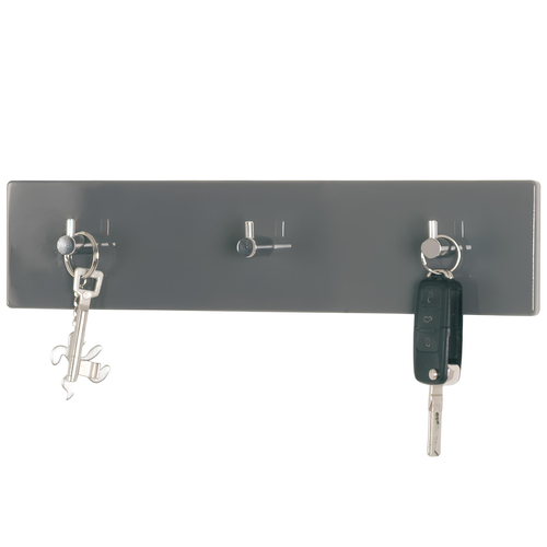 Porte-manteau 3 Patères Murales Design Gris Elio