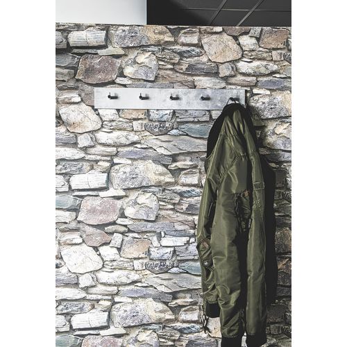 Porte-manteau Mural Design Béton 5 Crochets Grey