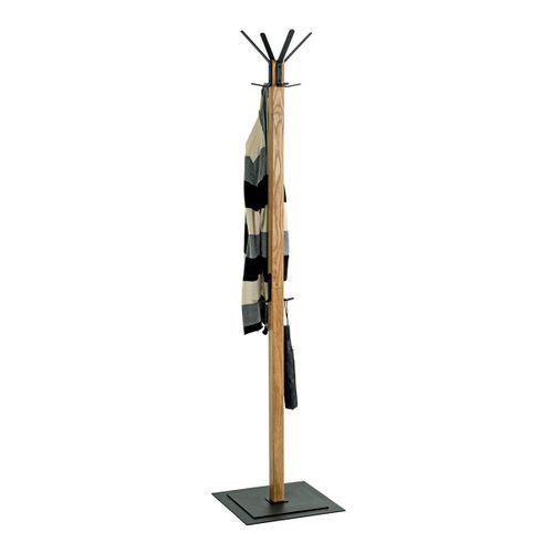 Porte Manteau En Chêne Et Métal Noir - H180 Cm