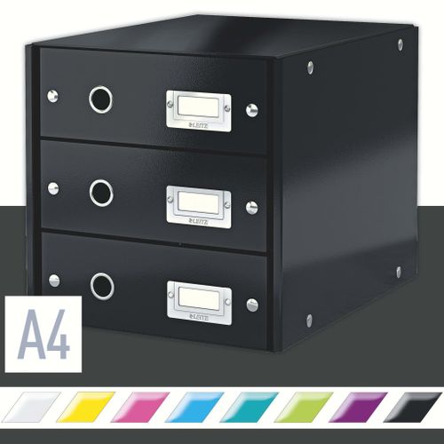 Armoire À Tiroirs Wow Noir 3 Tiroirs