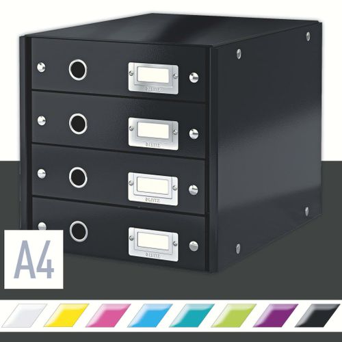 Armoire À Tiroirs Wow Noir 4 Tiroirs