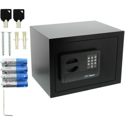 Coffre Fort Favor S5 E - Serrure Double Panneton - 22 L - Noir