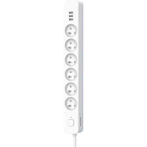 Multiprise - 6 Prises - Avec 3 Ports USB, Câble 1,5m