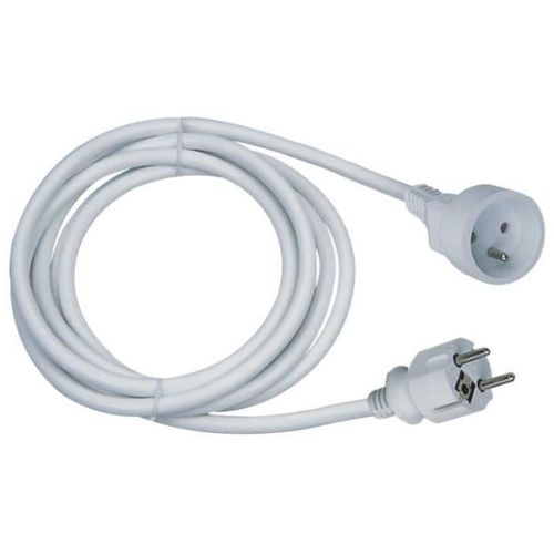Rallonge Électrique - 16a - Câble 10m - Blanc - Robuste - Flexible
