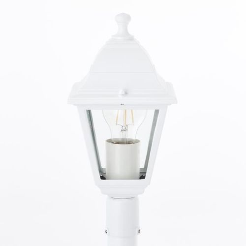 Lampadaire Extérieur - Nissie - Blanc - Métal/verre - 1xe27 60w - Ip44