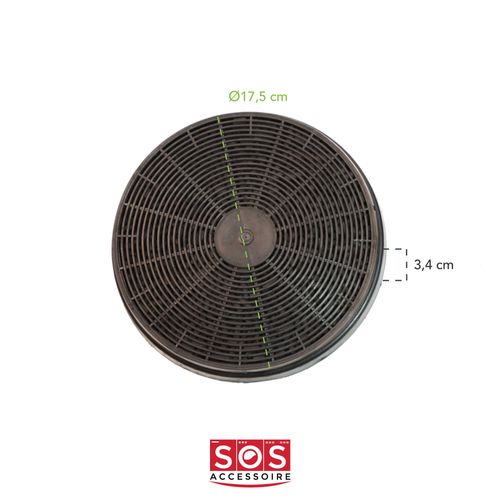 Lot De 2 Filtres à Charbon 175x34 Mm