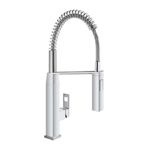 Grohe Mitigeur Cuisine Eurocube Bec Haut Chrome Douchette Extractible