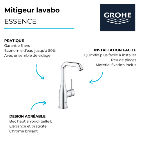 Robinet Lavabo Grohe Essence L Chromé