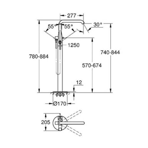 Mitigeur Bain/douche Hors Sol Essence