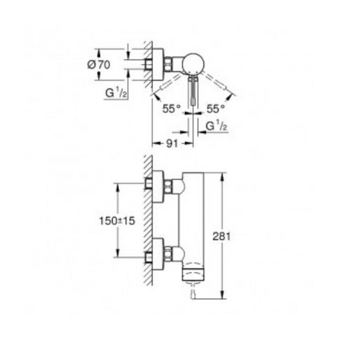 Mitigeur Douche Grohe Essence Chromé