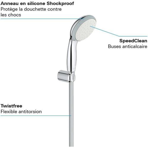Pommeau De Douche Grohe Quickfix Vitalio Go 100 Avec Support Mural