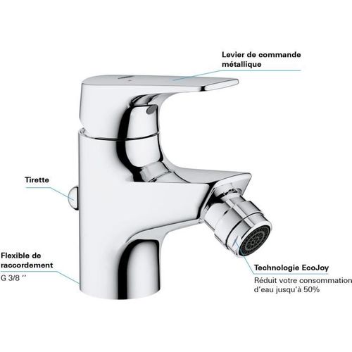 Mitigeur Monocommande bidet Start Flow, Chromé, 23770000