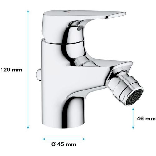 Mitigeur Monocommande bidet Start Flow, Chromé, 23770000