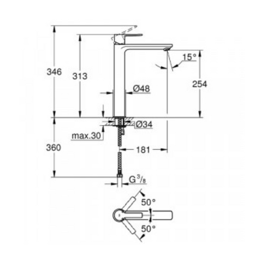 Mitigeur Lavabo Lineare Xl