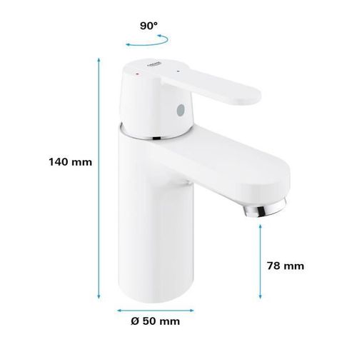 Mitigeur Monocommande Lavabo Taille S Get Blanc 23586ls0
