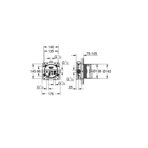 Grohe - Corps D'encastrement Universel Rapido Smartbox 1/2