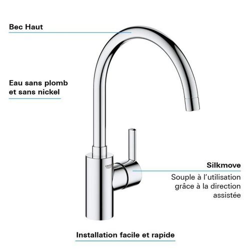 Robinet De Cuisine Grohe Feel Quickfix Chromé