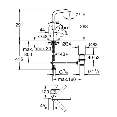 Mitigeur Monocommande Lavabo Taille L - Eurodisc Cosmopolitan