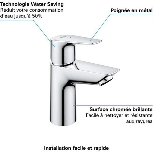 Mitigeur Lavabo Grohe Quickfix Start Edge Taille S Chromé