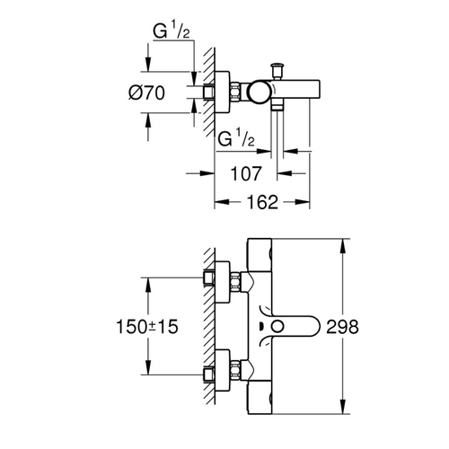 Mitigeur Bain Douche Thermostatique Grohe Quickfix Precision Get
