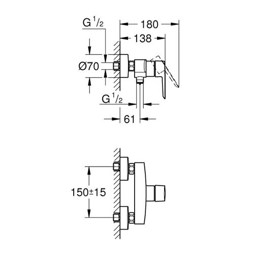 Mitigeur Douche Mécanique Grohe Quickfix Start 2021