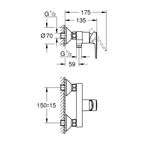 Mitigeur Douche Start Edge Chromé