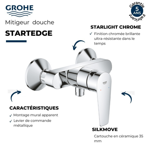 Mitigeur Douche Start Edge Chromé