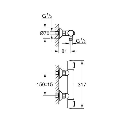 Mitigeur Douche Thermostatique Grohe Quickfix Precision Flow