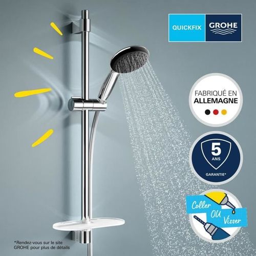 Ensemble De Douche Avec Pommeau 2 Jets - Flexible Et Tablette - Vitalio Start 110 26952001