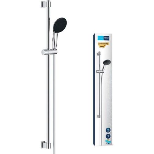 Ensemble De Douche Avec Pommeau 1 Jet, Barre 90cm Et Flexible - Vitalio Start 110 26953001 - Chromé