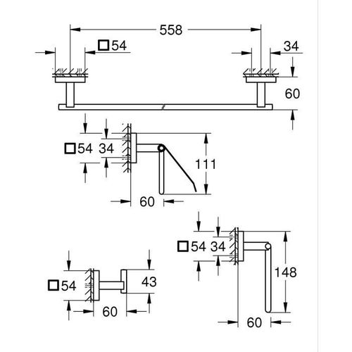 Set D'accessoires 4 En 1 - 41115000 - Chromé - Métal - Douche
