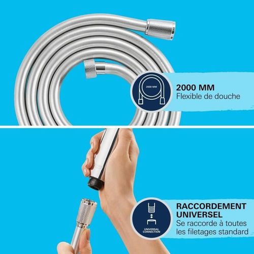 Flexible De Douche Grohe Quickfix Vitalioflex 200 Cm Chromé