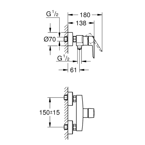 Mitigeur Douche Mécanique Grohe Start Noir