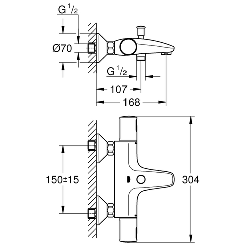 Mitigeur Bain Douche Thermostatique Precision Start Noir