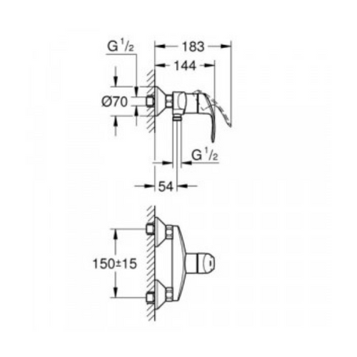 Mitigeur Douche Eurosmart Grohe 32172002