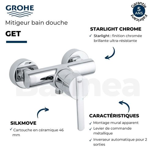 Grohe Mitigeur Bain Douche Get Chromé