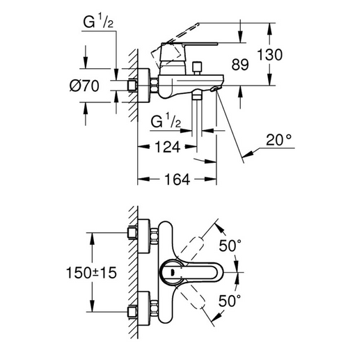 Grohe Mitigeur Bain Douche Get Chromé