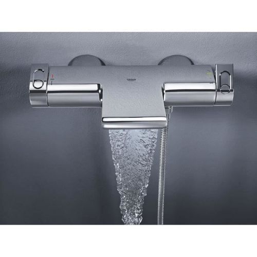 Mitigeur Mural Thermostatique Bain/douche ½ Grohtherm 2000 34174001 - Jet Cascade - Economie D'eau