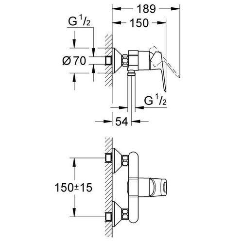 Robinet Mitigeur Mécanique Douche  Start Loop 23354000