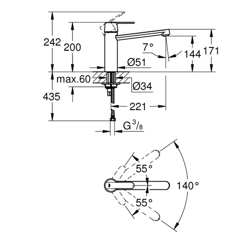 Get Mitigeur Évier Bec Taille Interméd. Quickfix Supersteel