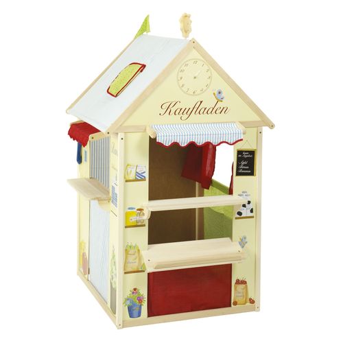 Maisonnette En Bois à 4 Faces - Théâtre De Guignol Épicerie Poste Banque