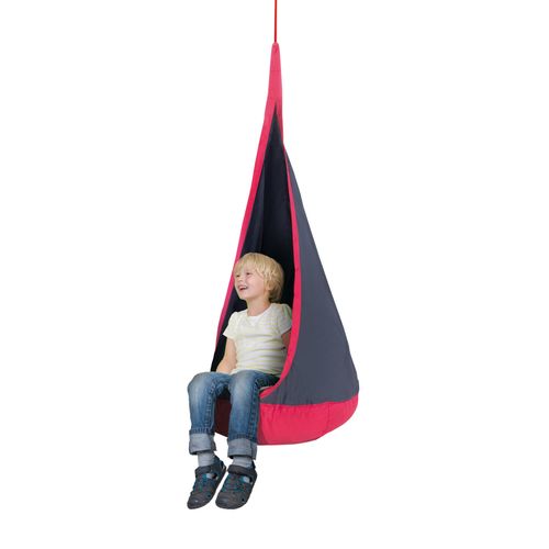 Hamac Pour Enfants En Toile Rouge Et Bleu Avec Coussin Gonflable - Idéal Pour Intérieur Et Extérieur