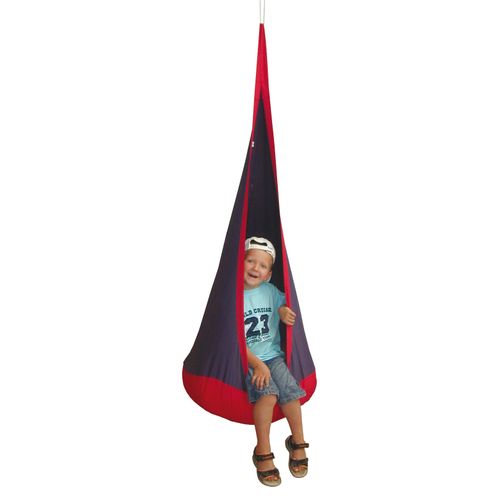 Hamac Pour Enfants En Toile Rouge Et Bleu Avec Coussin Gonflable - Idéal Pour Intérieur Et Extérieur