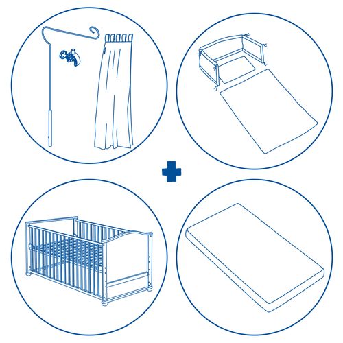 Lit Bébé Évolutif Complet Liebhabear - 70x140 - Textiles Inclus