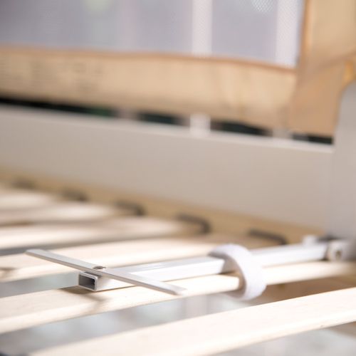 Barrière De Lit Bébé Et Enfant Klipp-klapp - 100 Cm - Antichute Et Rabattable - Beige